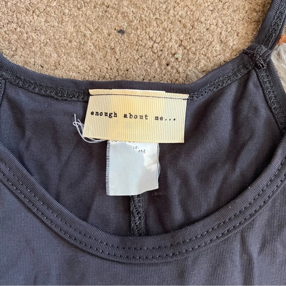 Enough about me. .  . Gray Halter Cut In Tank Top - Picture 2 of 2